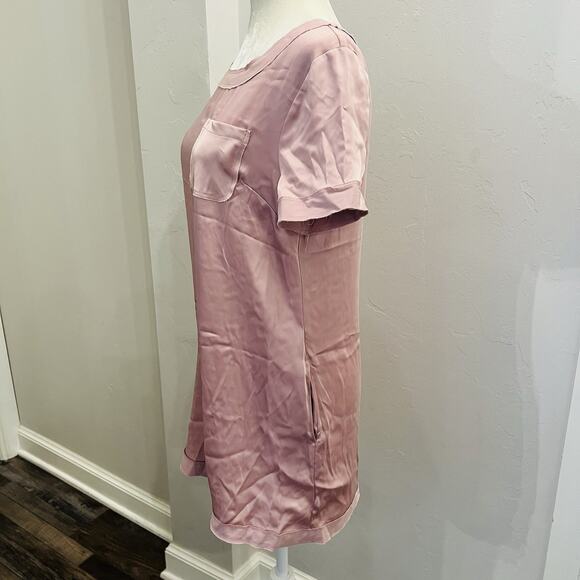 She Said Women’s Pink Short Sleeve Front Pocket Top Shirt Tee Blouse S (A0128) - Picture 2 of 5